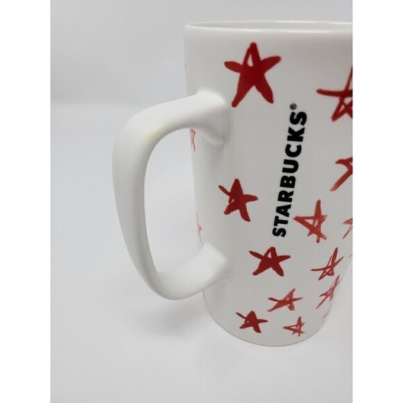 STARBUCKS 2014 RED STARS COFFEE MUG BLACK SIREN 16 OUNCES - Picture 8 of 12